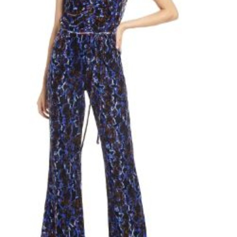 NWT Open Edit Velour Strapless Jumpsuit Size Med.